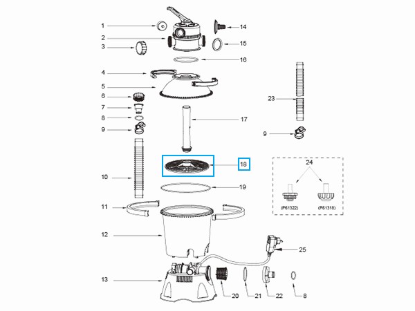 Bestway® Spare Part Filter grid for Flowclear™ sand filter unit (2.006 / 3.028 l/h) Bestway® Spare Part Filter grid (black) for Flowclear™ Sand filter unit  (3.028 l/h | 2023 )