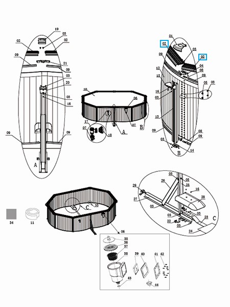 Bestway® Spare Part Top Platform for various Hydrium™ steel wall pools, round & oval Bestway® Spare Part Top Platform for various Hydrium™ steel wall pools, round & oval
