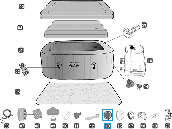 Bestway® Spare Part SPA Control Air Lid Adaptor A(Including O-ring) Bestway® Spare Part SPA Control Air Lid Adaptor A(Including O-ring)