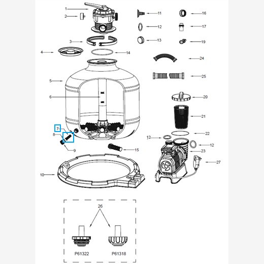 Bestway® Spare Part Filter canister for various Flowclear™ sandfilter units