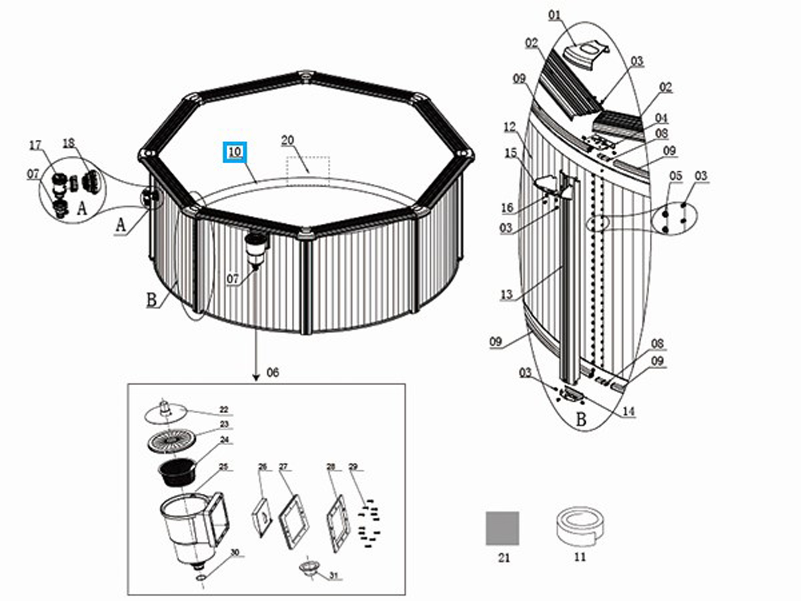 Bestway® Spare Part Hydrium 12' x 48"/3.60m x 1.20m pool liner Bestway® Spare Part Hydrium 12' x 48"/3.60m x 1.20m pool liner