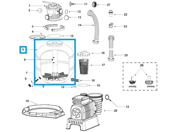 Bestway® Spare Part Tank for Sand Filter Pump 7.571 l/h