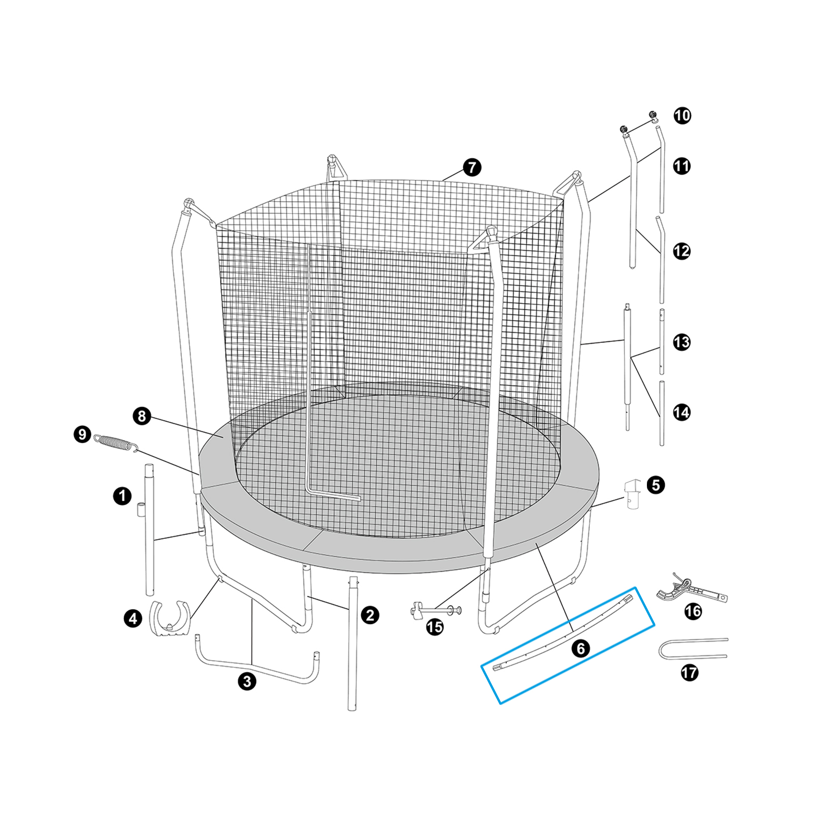 Bestway® Spare Part Base Rail for 8' x 7'2.5"/2.44m x 2.20m Xtreme Air Trampoline