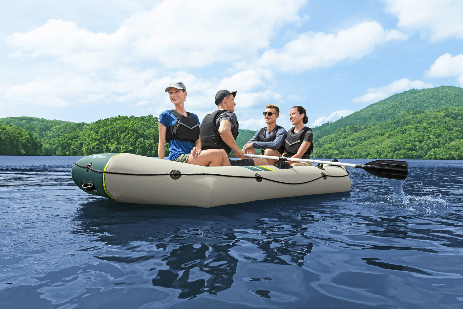 Hydro-Force™ Schlauchboot Komplett-Set Ranger Elite™ X4 320 x 148 x 47 cm