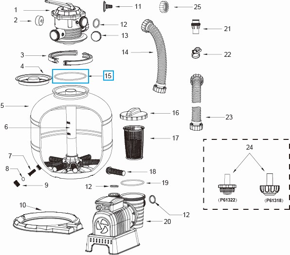 Bestway® Spare Part Top seal for various Flowclear™ sand filter unit Bestway® Spare Part Top seal for various Flowclear™ sand filter unit
