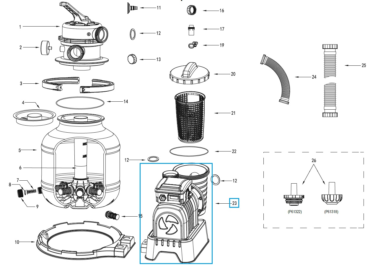 Bestway® Spare Part Motor for Flowclear™ sand filter unit  (3.785 / 5.678 l/h | P61984)