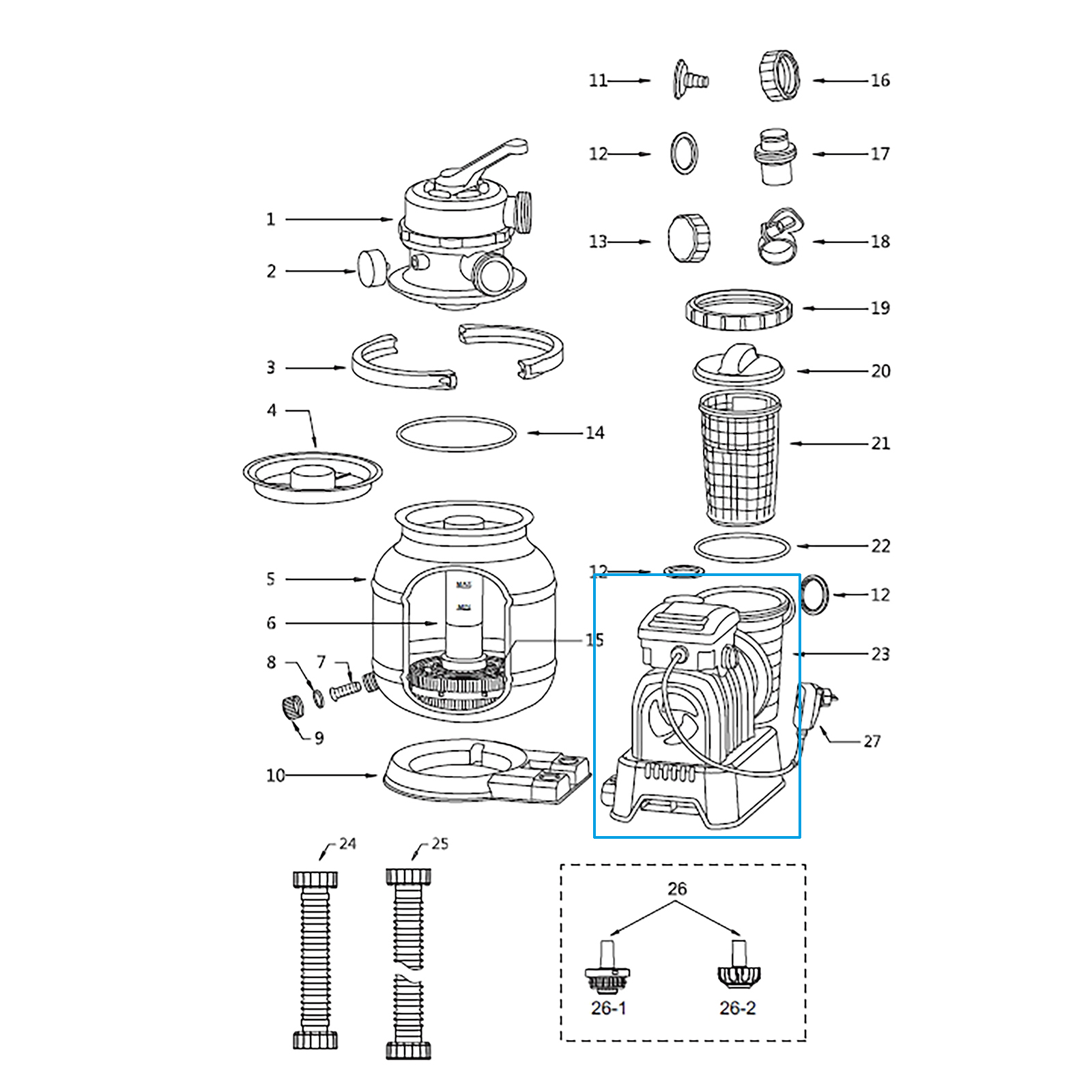 Bestway® Spare Part Motor for sand filter unit  58499 (8.327 l/h | GS | 2025)