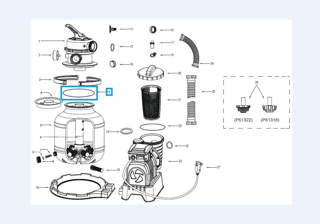 Bestway® Spare Part Top seal for various Flowclear™ sand filter unit Bestway® Spare Part Top seal for various Flowclear™ sand filter unit