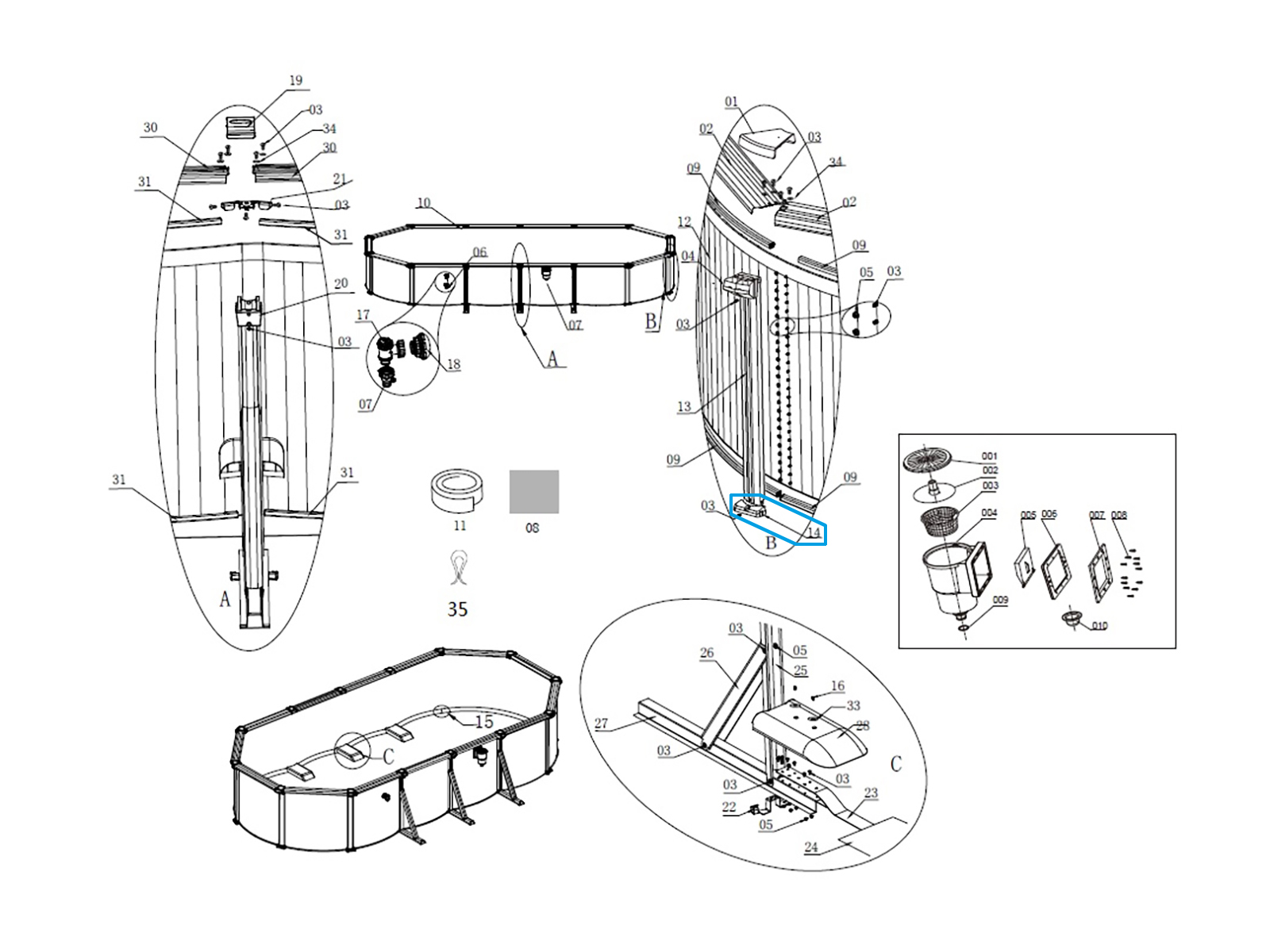 Bestway® Spare Part Plastic buckle (for bottom rail / brown) for Hydrium™ steel wall pools (since 2023) Bestway® Spare Part Plastic buckle (for bottom rail / brown) for Hydrium™ steel wall pools (since 2023)