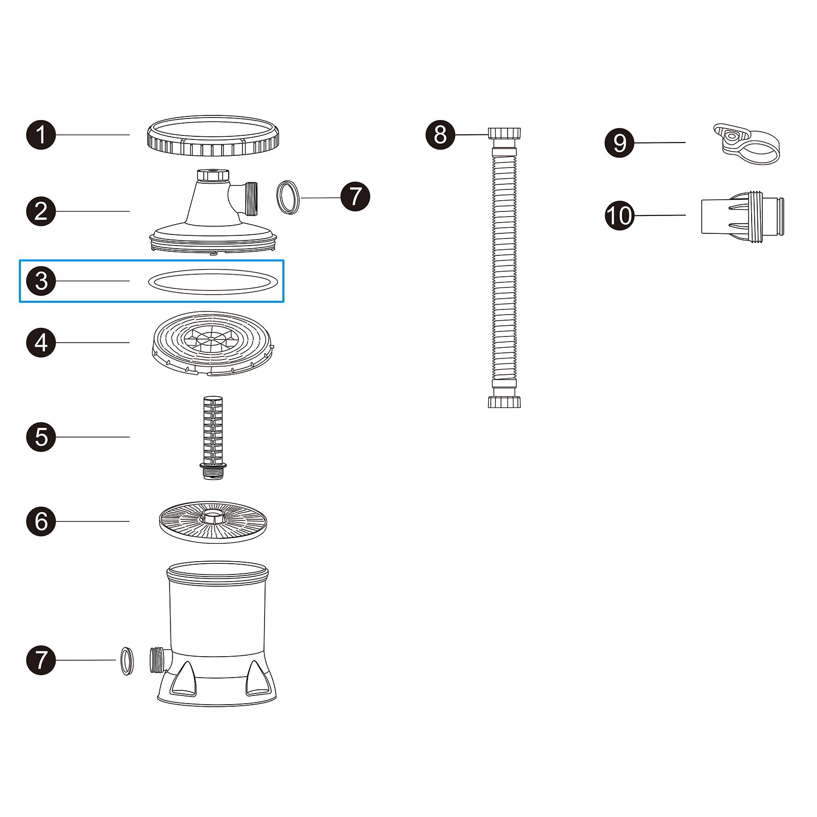Bestway® Ersatzteil Filterdeckel-Dichtung für Polysphere Filterpumpe