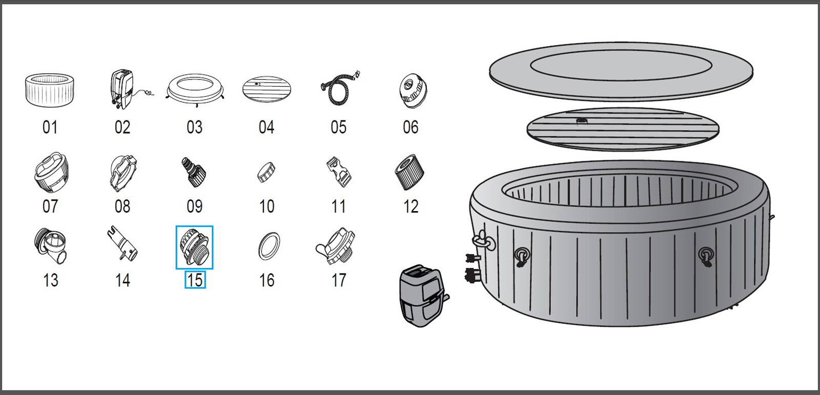 Bestway® Spare Part Top debris screen for LAY-Z-SPA® whirlpools (from 2021) Bestway® Spare Part Top debris screen for LAY-Z-SPA® whirlpools (from 2021)