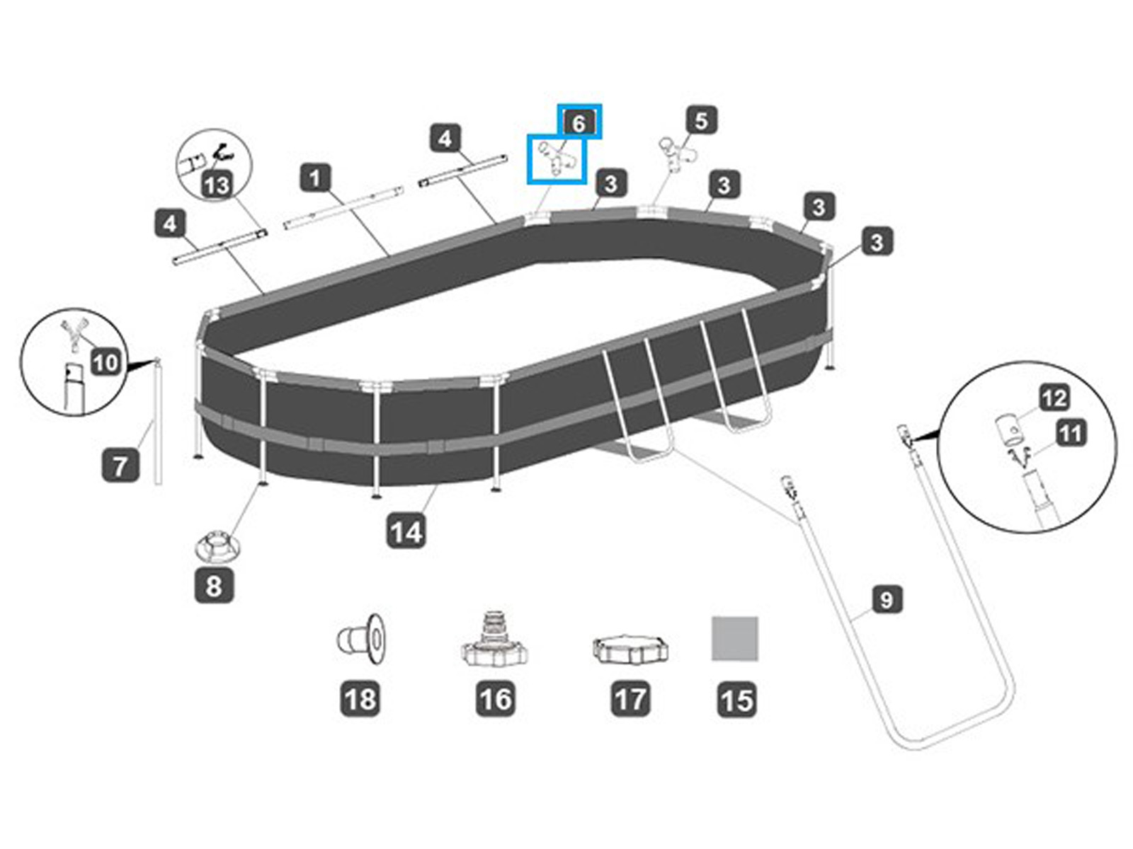 Bestway® Spare Part T-connector F (brown/Seal & Lock System™) Swim VistaSeries™ pool 427x250x100 cm Bestway® Spare Part T-connector F (brown/Seal & Lock System™) Swim VistaSeries™ pool 427x250x100 cm