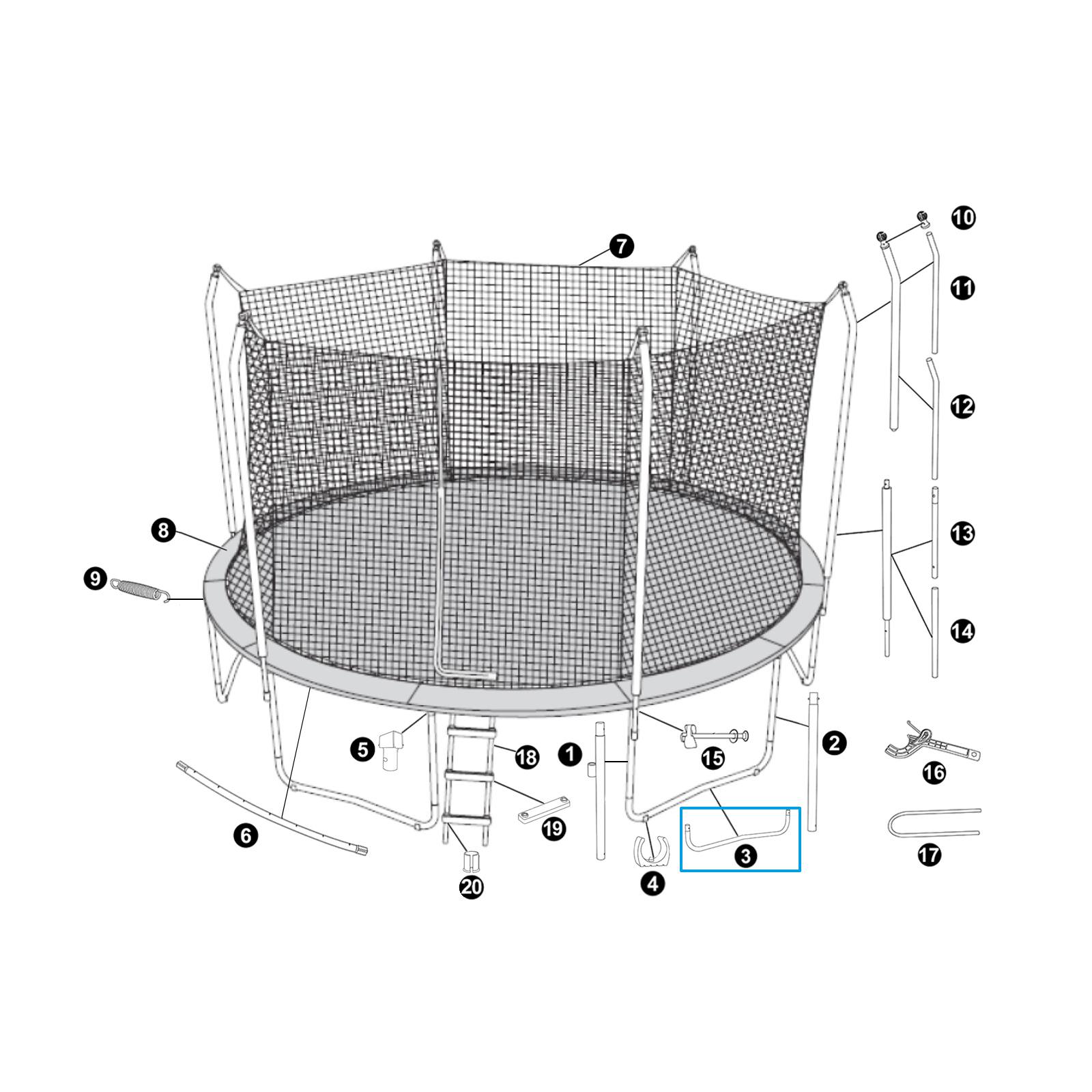 Bestway® Spare Part Leg Base for 14' x 9'4.5"/4.27m x 2.86m Xtreme Air Trampoline
