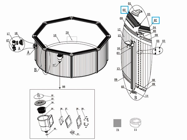 Bestway® Spare Part Top Platform for various Hydrium™ steel wall pools, round & oval Bestway® Spare Part Top Platform for various Hydrium™ steel wall pools, round & oval