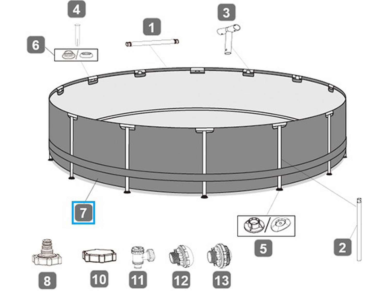 Bestway® Spare Part Pool liner stone optics (creamygrey) for Steel Pro MAX™ pool Ø 488 x 122 cm, round