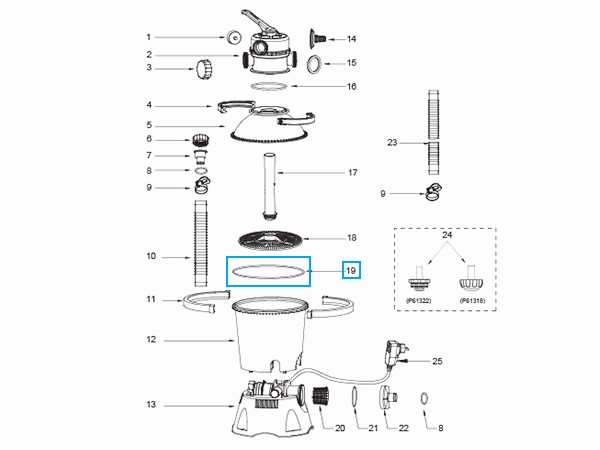Bestway® Spare Part Tank gasket for Flowclear™ sand filter unit (58397, 58634, 58515) Bestway® Spare Part Tank gasket for Flowclear™ sand filter unit (58397, 58634, 58515)