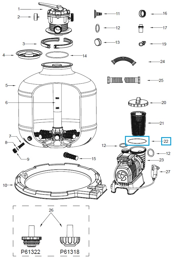 Bestway® Spare Part Strainer gasket for Flowclear™ sand filter unit (exept 2.006 / 3.028 l/h) Bestway® Spare Part Strainer gasket for Flowclear™ sand filter unit (exept 2.006 / 3.028 l/h)