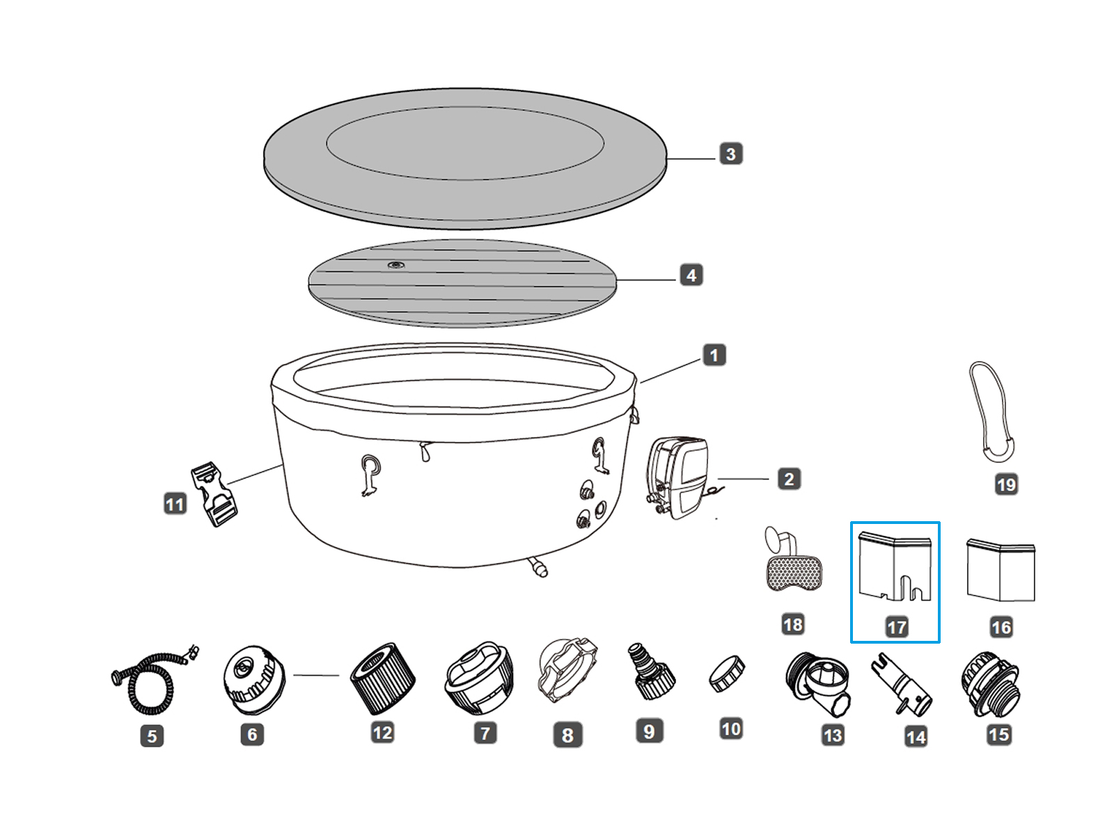 Bestway® Spare Part durable foam (8 x 70 cm / Nr.17 ) for LAY-Z-SPA® Toronto Airjet Plus™ 190x70 cm Bestway® Spare Part durable foam (8 x 70 cm / Nr.17 ) for LAY-Z-SPA® Toronto Airjet Plus™ 190x70 cm