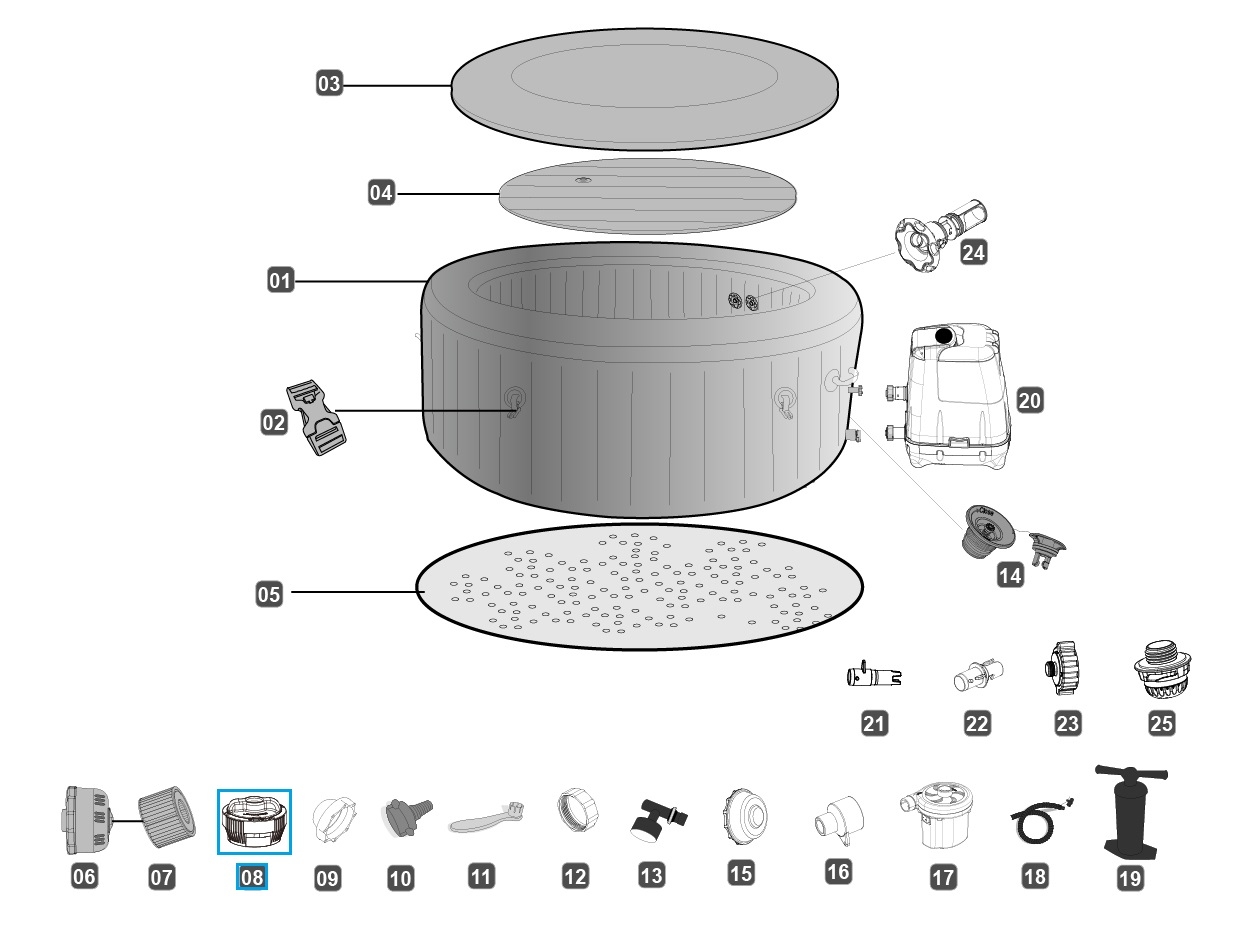 Bestway® Spare Part ChemConnect™ chemical dispenser (grey) for LAY-Z-SPA® whirlpools (2019 to 2021) Bestway® Spare Part ChemConnect™ chemical dispenser (grey) for LAY-Z-SPA® whirlpools (2019 to 2021)