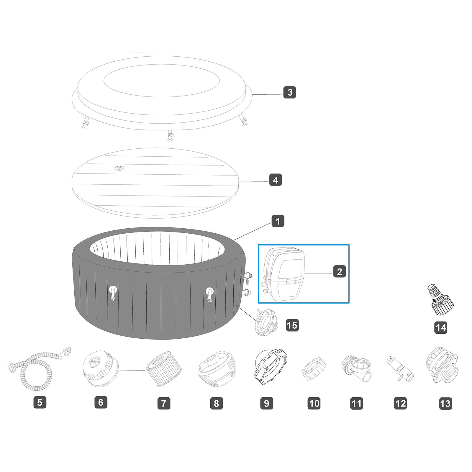 Bestway® Ersatzteil PCRD - Stecker (Personenschutzschalter) für alle Lay-Z-Spa® Whirlpools ab 2023