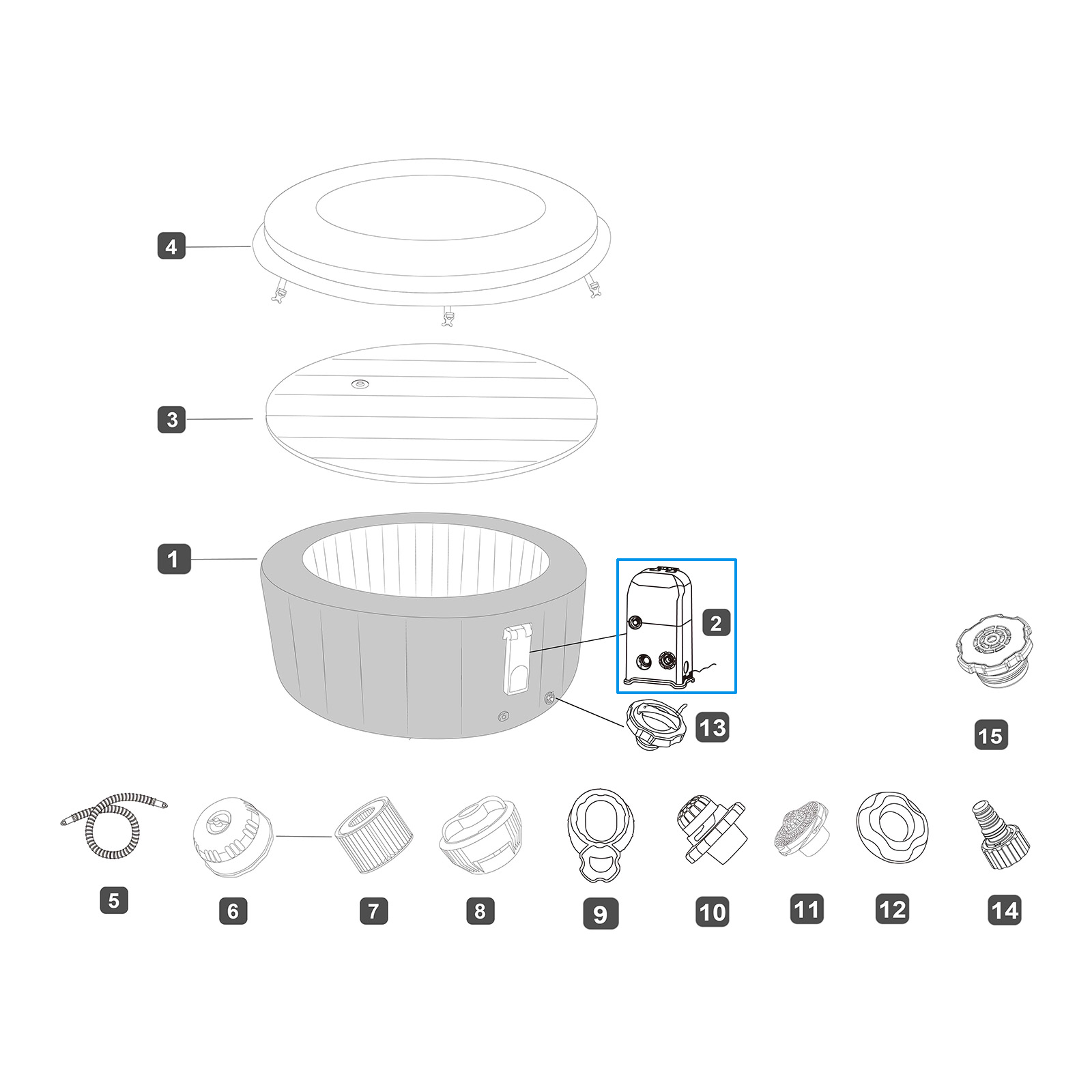 Bestway® Ersatzteil Dichtung (Wassereinlass) für integrierte AirJet™ Pumpen (LAY-Z-SPA® UltraFit™Whirlpools)