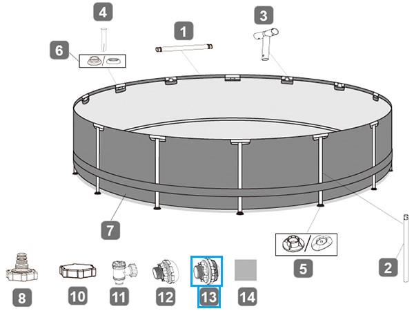 Bestway® Spare Part pool inlet strainer (grey / Ø 38 mm) for pools