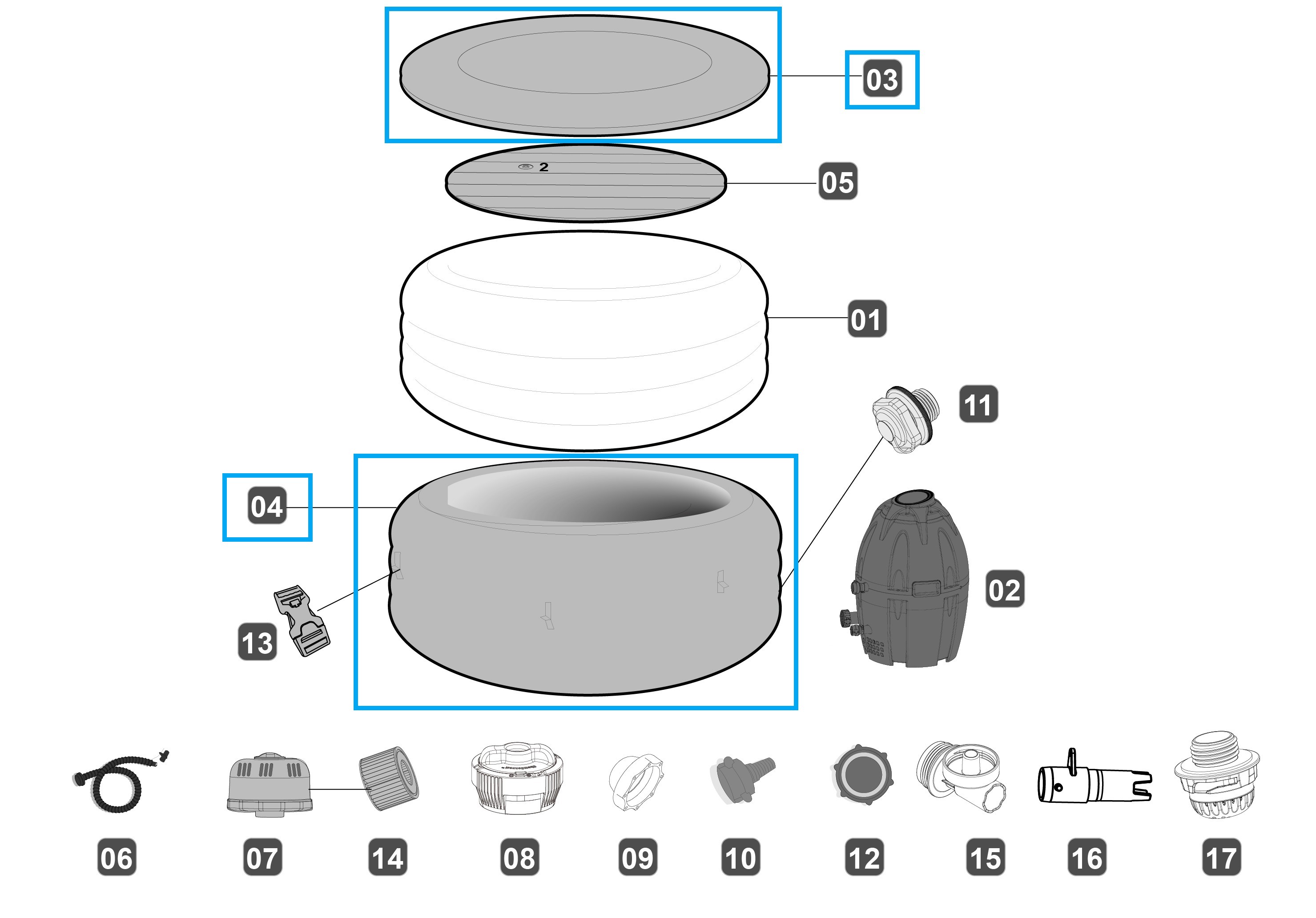 Bestway® Spare Part Leatheroid cover and sheath for LAY-Z-SPA® Vegas AirJet™ 196x61 cm (2014/2015) Bestway® Spare Part Leatheroid cover and sheath for LAY-Z-SPA® Vegas AirJet™ 196x61 cm (2014/2015)
