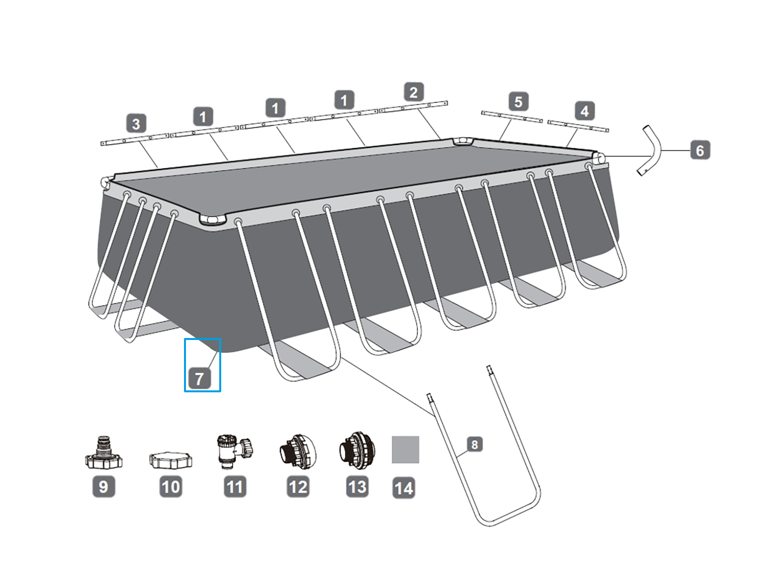 Bestway® Spare Part Pool liner (dark grey) for Power Steel™ frame pool 640 x 274 x 132 cm (2023) Bestway® Spare Part Pool liner (dark grey) for Power Steel™ frame pool 640 x 274 x 132 cm (2023)