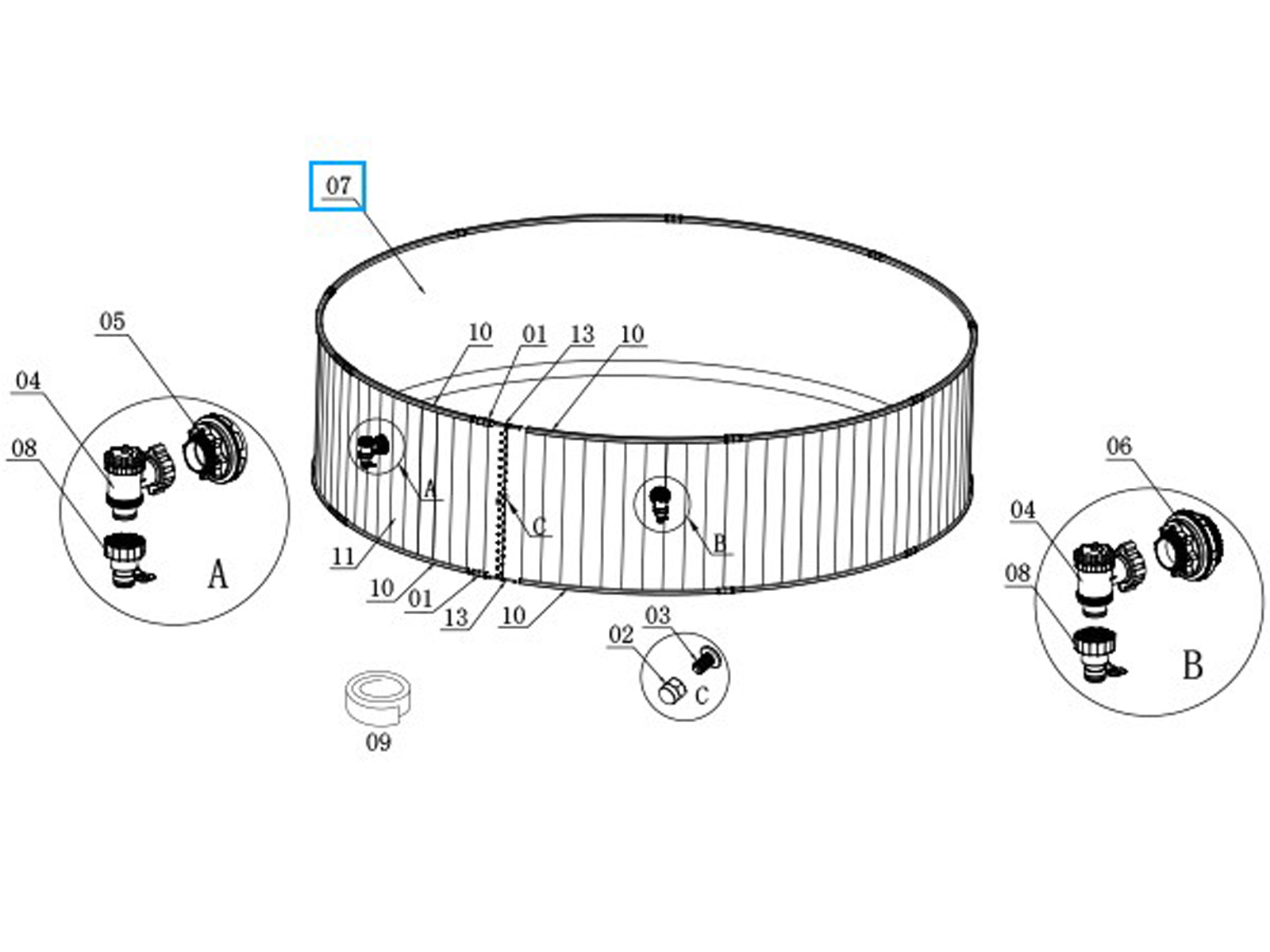 Bestway® Spare Part Pool liner for Hydrium Splasher pool 460cm x 90cm Bestway® Spare Part Pool liner for Hydrium Splasher pool 460cm x 90cm