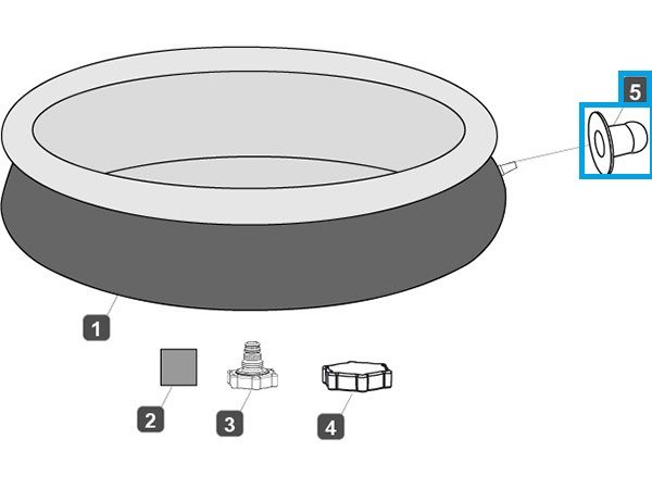 Bestway® Spare Part Stopper plug set (blue / Ø 32mm / 2 pieces) for various pools Bestway® Spare Part Stopper plug set (black / 2 pieces) for pools (exept Hydrium™)