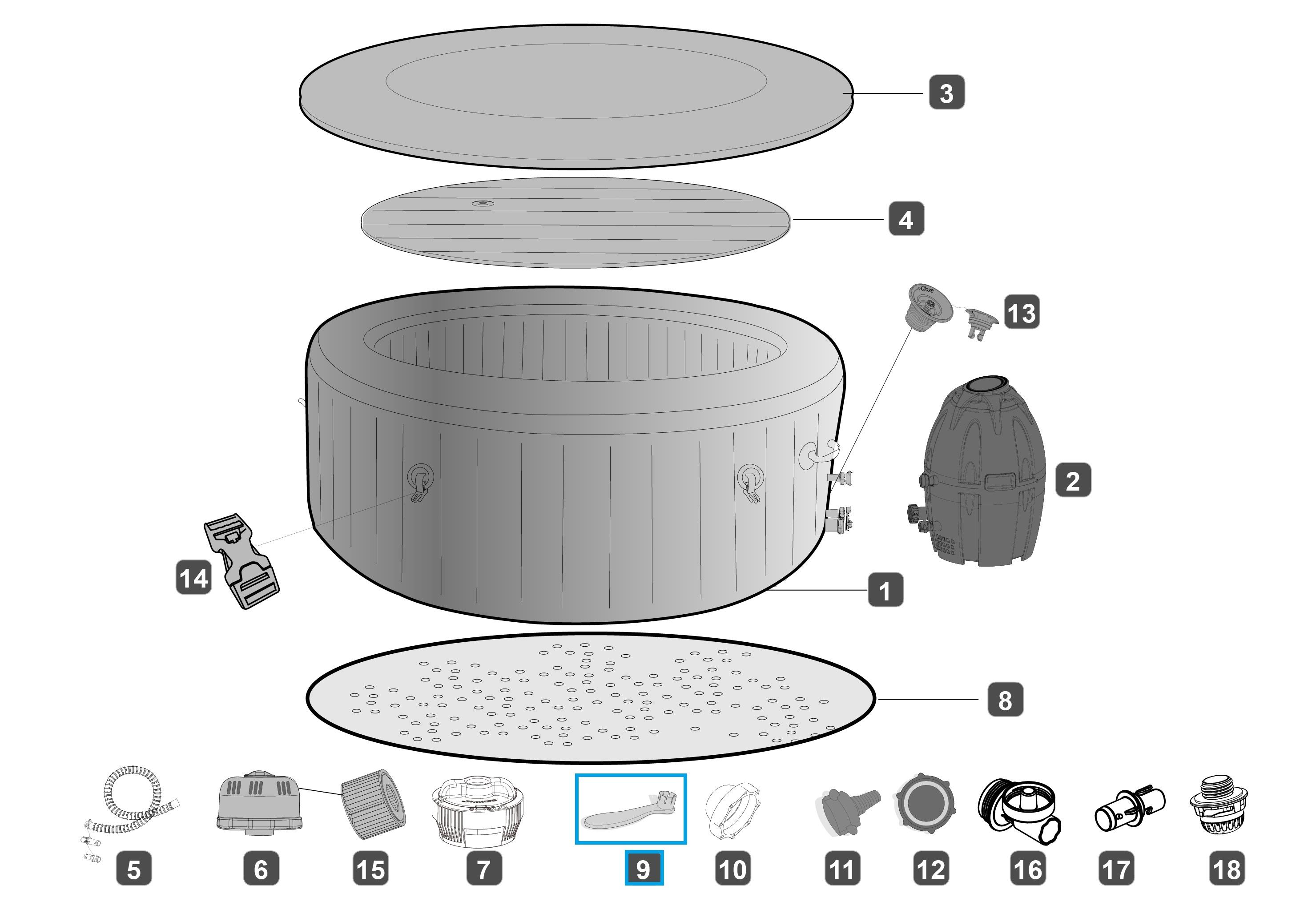 Bestway® Spare Part Wrench (brown) for LAY-Z-SPA® Helsinki / St. Moritz AirJet™ whirlpools Bestway® Spare Part Wrench (brown) for LAY-Z-SPA® Helsinki / St. Moritz AirJet™ whirlpools