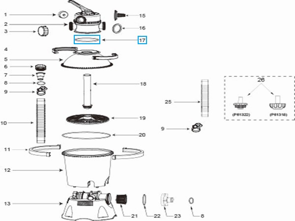 Bestway® Spare Part Top seal for Flowclear™ sand filter unit (exept 7.571 / 8.237 l/h) Bestway® Spare Part Top seal for Flowclear™ sand filter unit (exept 7.571 / 8.237 l/h)