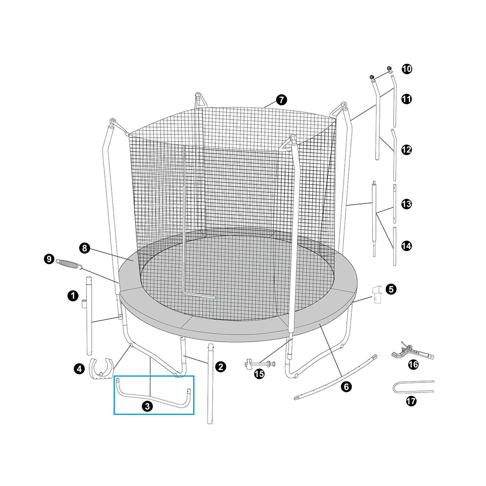 Bestway® Spare Part Leg Base for 10' x 8'4"/3.05m x 2.55m Xtreme Air Trampoline