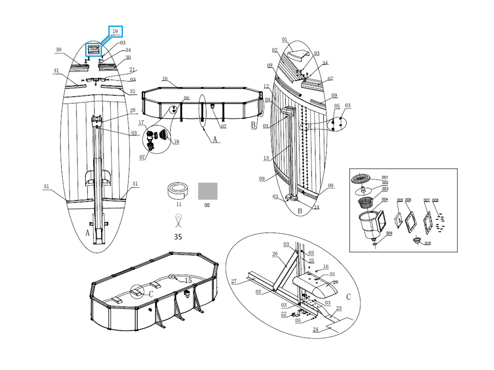 Bestway® Spare Part Side upper joint (brown) for Hydrium™ steel wall pools 730x360x130 cm, oval Bestway® Spare Part Side upper joint (brown) for Hydrium™ steel wall pools 730x360x130 cm, oval