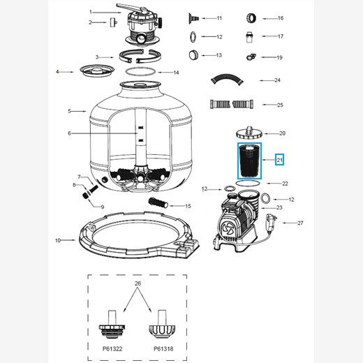 Bestway® Spare Part Strainer for Flowclear™ sand filter unit (except 2.006 l/h) Bestway® Spare Part Strainer for Flowclear™ sand filter unit (except 2.006 l/h)