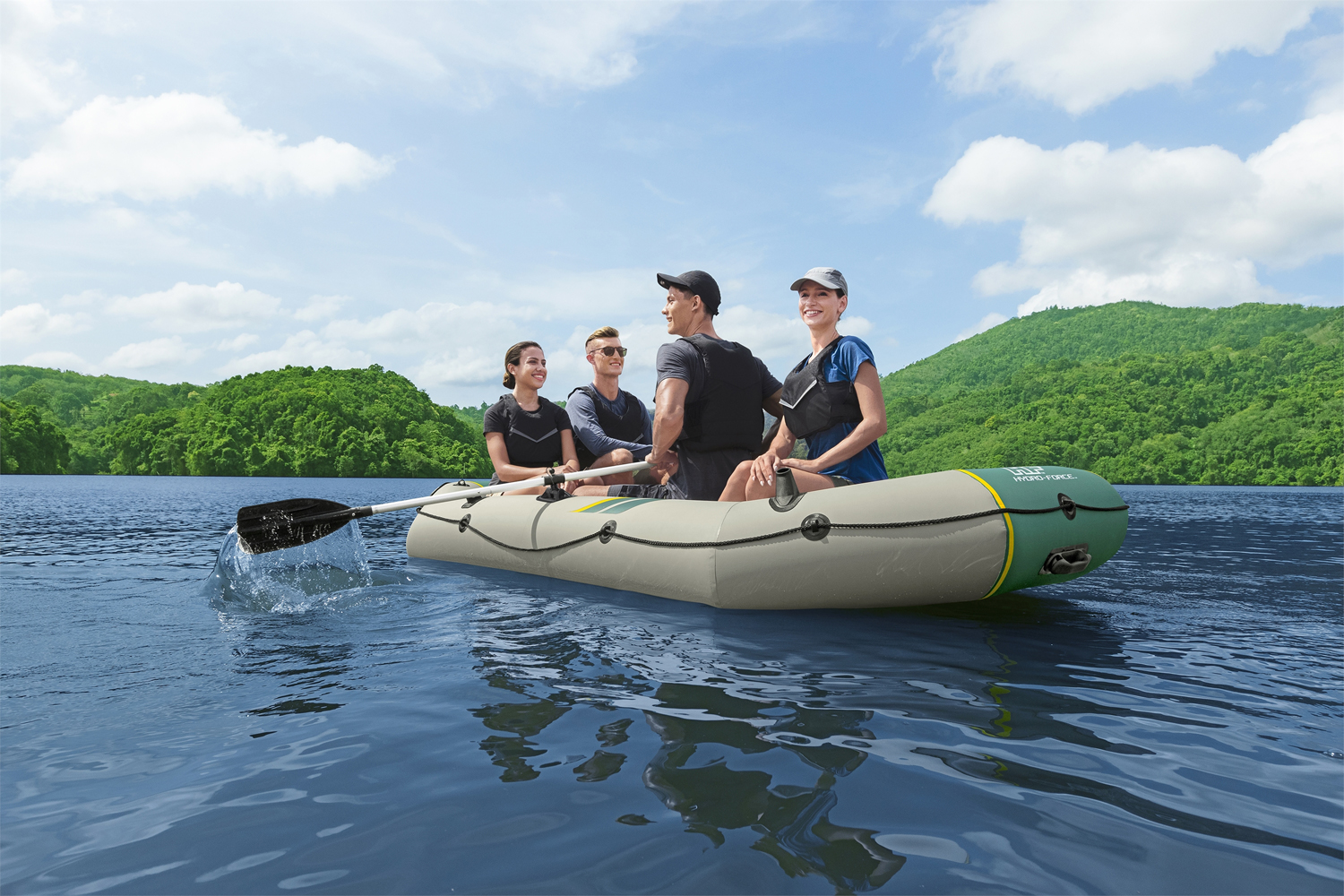 Hydro-Force™ Schlauchboot Komplett-Set Ranger Elite™ X4 320 x 148 x 47 cm