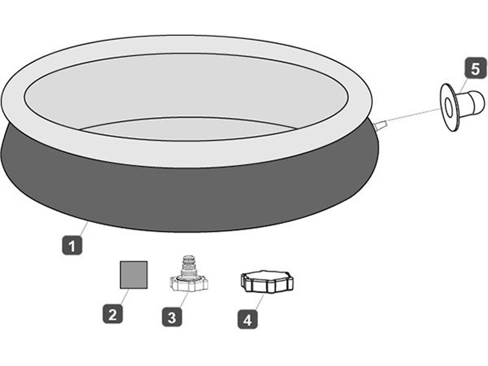 Bestway® Spare Part Pool liner rattan optics (grey) for Fast Set™ pool, 457 x 107 cm, round