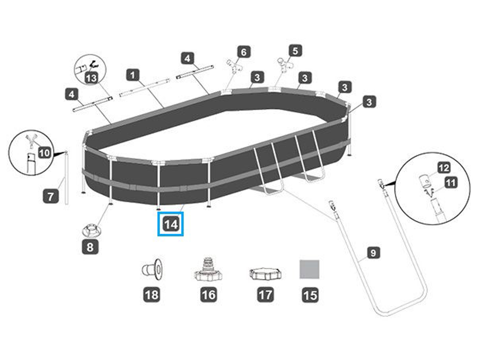 Bestway® Spare Part Pool liner rattan optics for Power Steel™ Swim Vista Series™ 488x305x107cm, oval Bestway® Spare Part Pool liner rattan optics for Power Steel™ Swim Vista Series™ 488x305x107cm, oval
