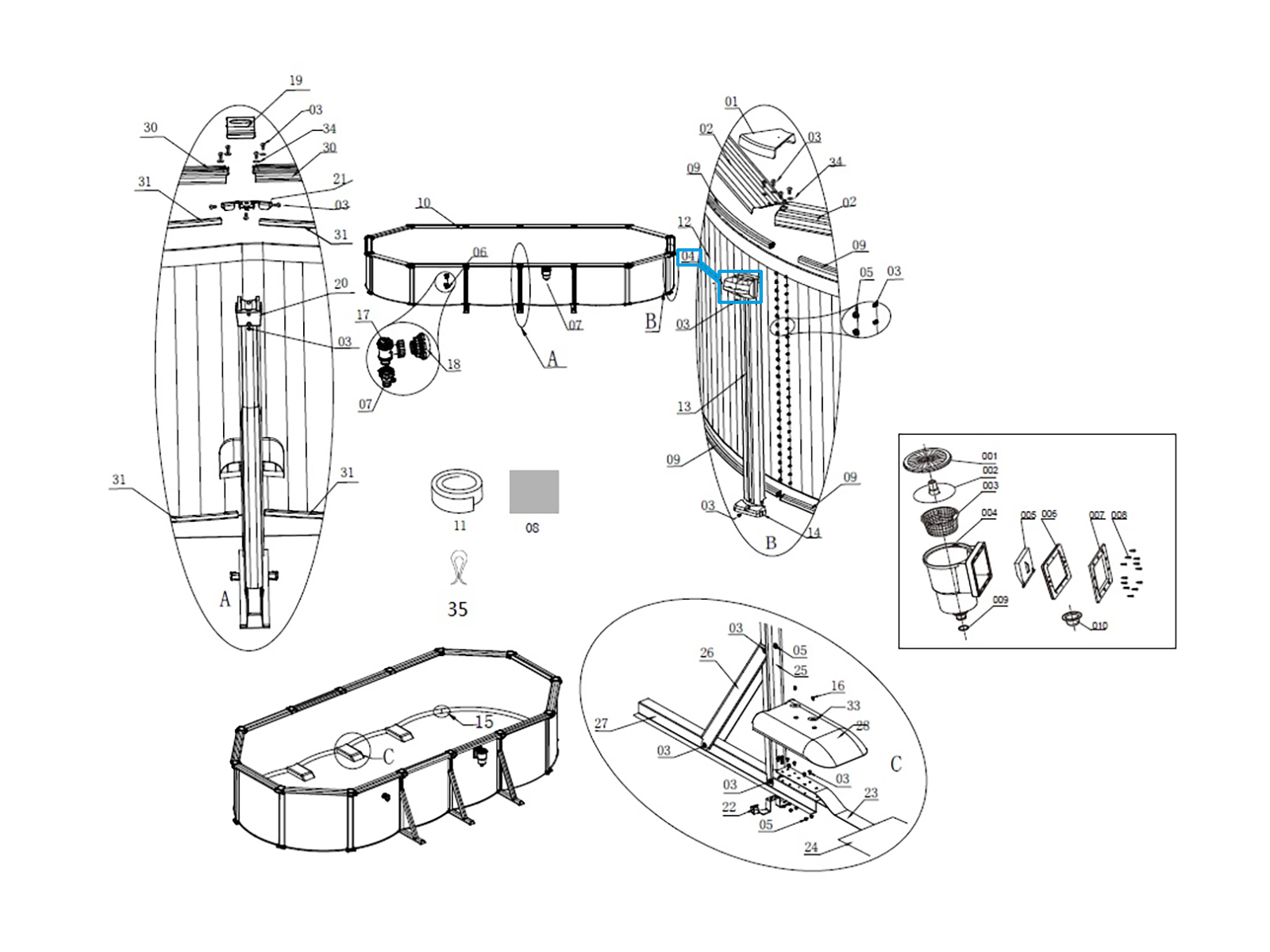 Bestway® Spare Part Plastic buckle (for Top rail / brown) for Hydrium™ steel wall pools (since 2023) Bestway® Spare Part Plastic buckle (for Top rail / brown) for Hydrium™ steel wall pools (since 2023)