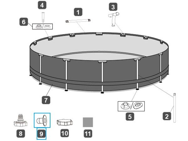Bestway® Spare Part Stopper plug set (gray / Ø 32mm / 2 pieces) for various pools Bestway® Spare Part Stopper plug set (gray / Ø 32mm / 2 pieces) for various pools
