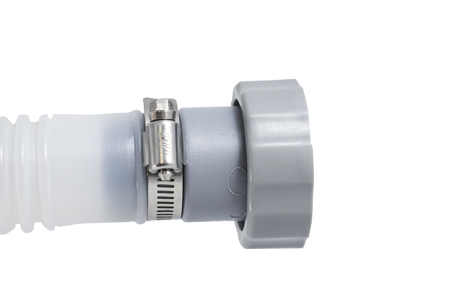 Bestway® Spare Part Hose adapter with fittingr (grey / Ø 38 mm) for hoses without thread