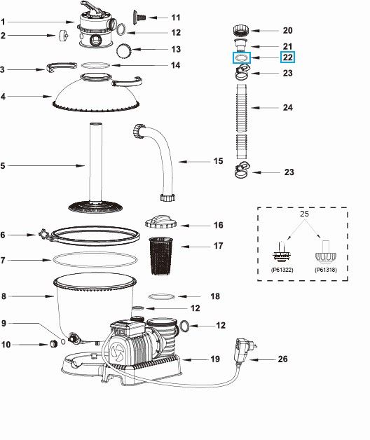 Bestway® Spare Part Washer set (black / 2 pieces) for Ø 32 mm hoses