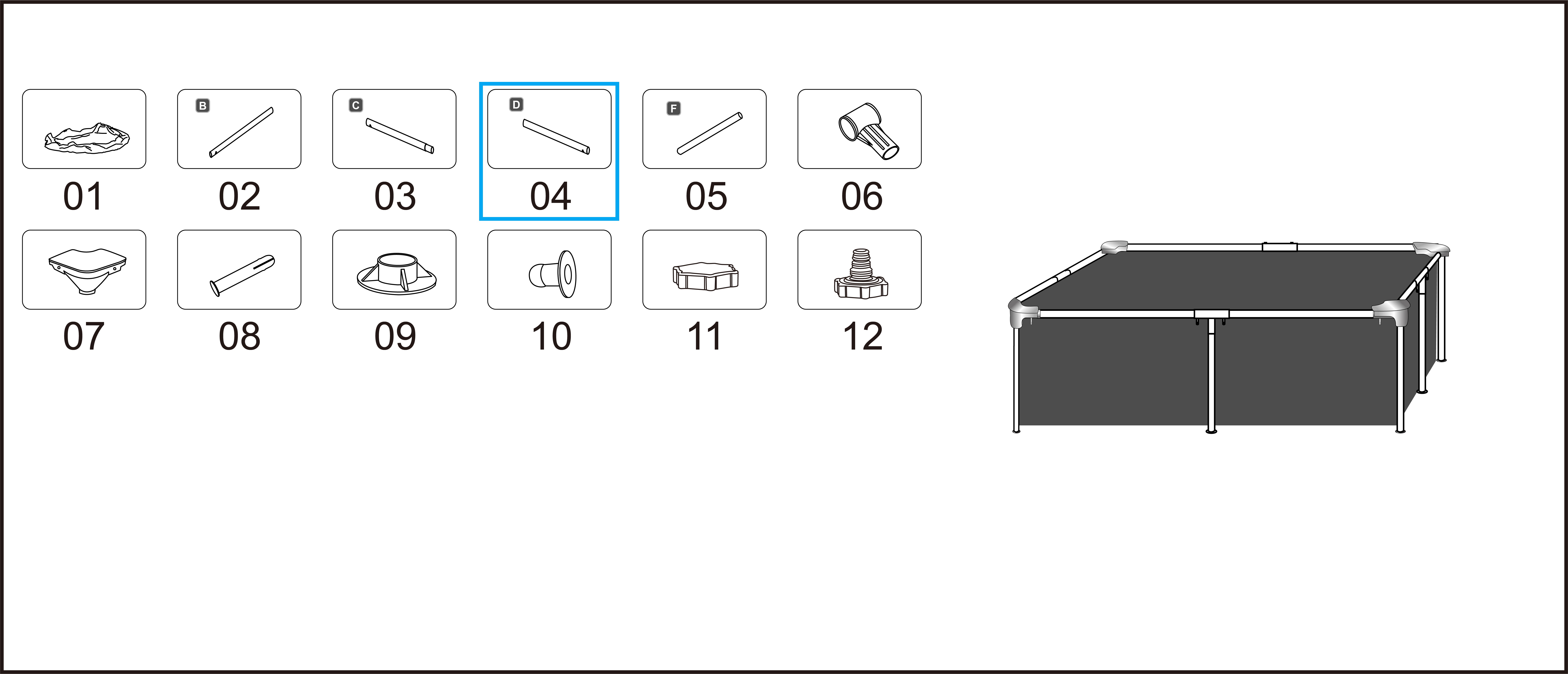 Bestway® Spare Part Top rail D (white) for various Steel Pro™ frame pools, angular Bestway® Spare Part Top rail D (white) for various Steel Pro™ frame pools, angular