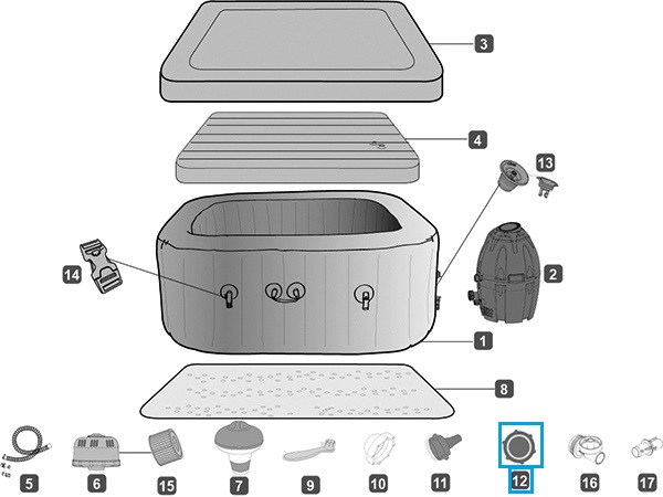 Bestway® Spare Part SPA Control Air Lid Adaptor A(Including O-ring) Bestway® Spare Part SPA Control Air Lid Adaptor A(Including O-ring)