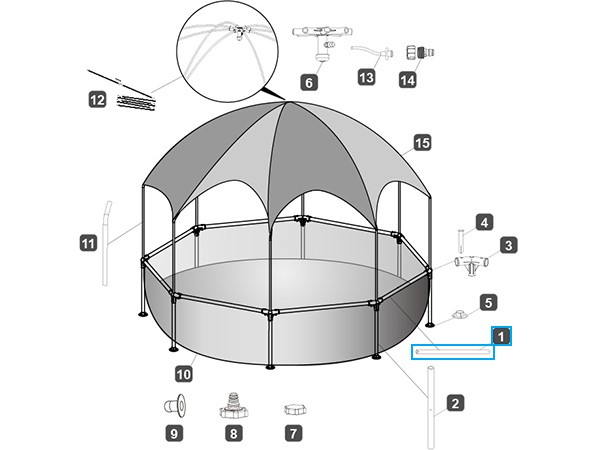 Bestway® Spare Part Top rail (white) for Steel Pro™ Splash-in-Shade Play pool Ø 244 x 51 cm, round Bestway® Spare Part Top rail (white) for Steel Pro™ Splash-in-Shade Play pool Ø 244 x 51 cm, round