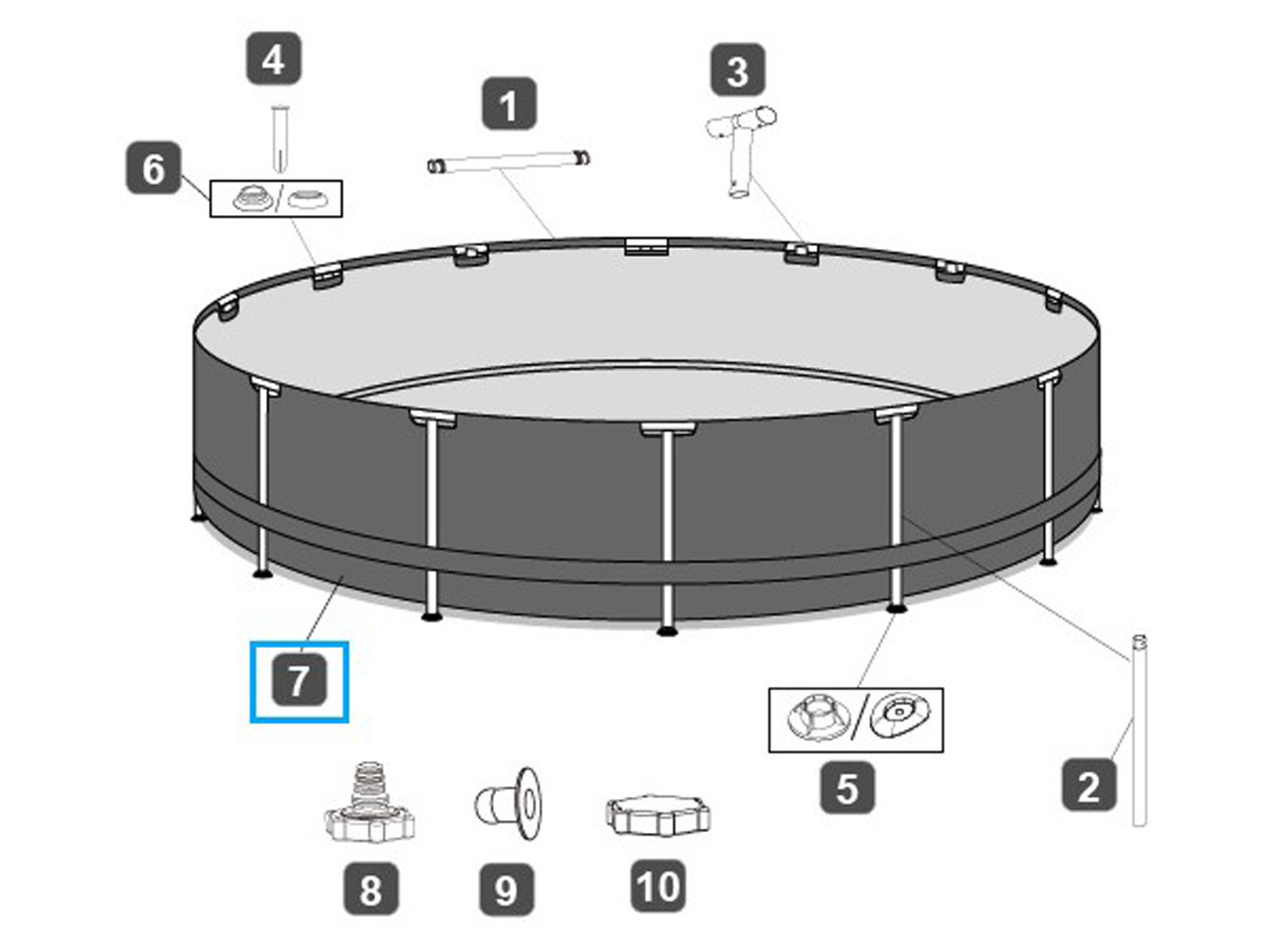 Bestway® Spare Part Steel Pro MAX™ 12' x 30"/3.66m x 76cm pool liner