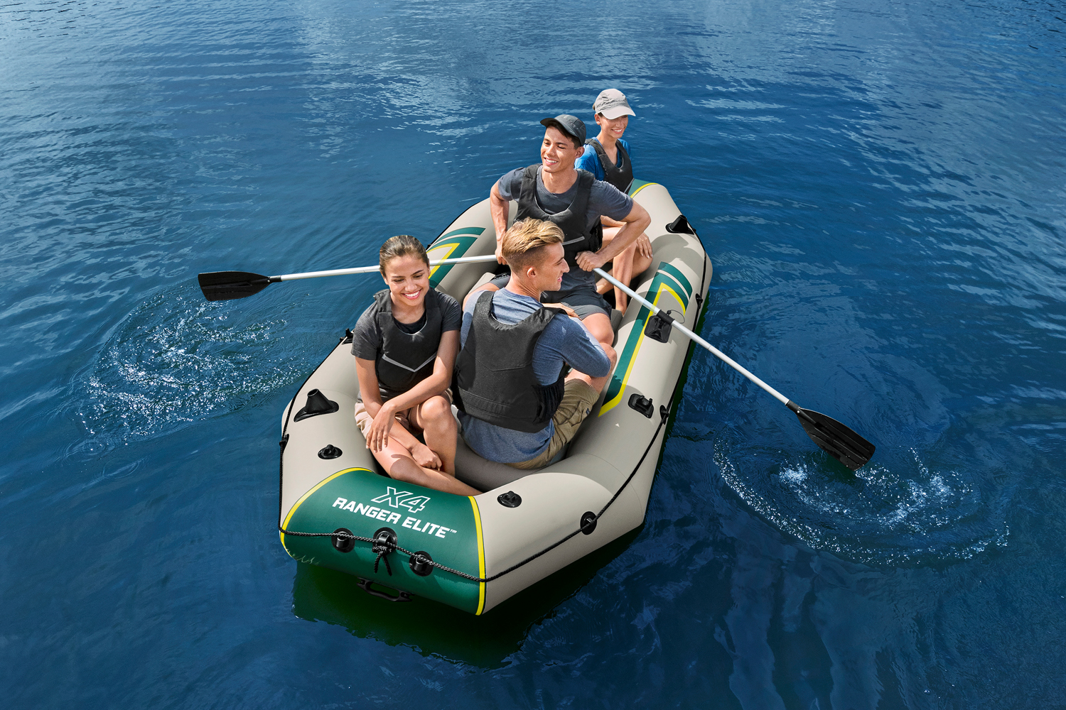 Hydro-Force™ Schlauchboot Komplett-Set Ranger Elite™ X4 320 x 148 x 47 cm