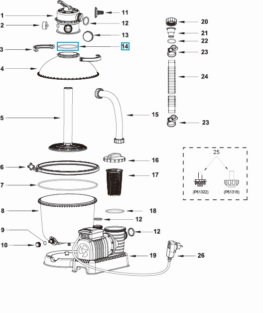 Bestway® Spare Part Top seal for Flowclear™ sand filter unit (exept 7.571 / 8.237 l/h)