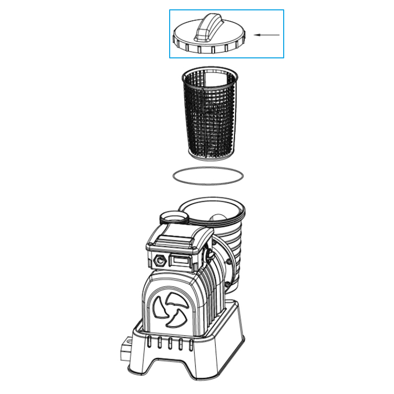 Bestway® Spare Part Strainer screw cap for Flowclear™ sand filter unit (except 2.006 / 3.028 l/h)