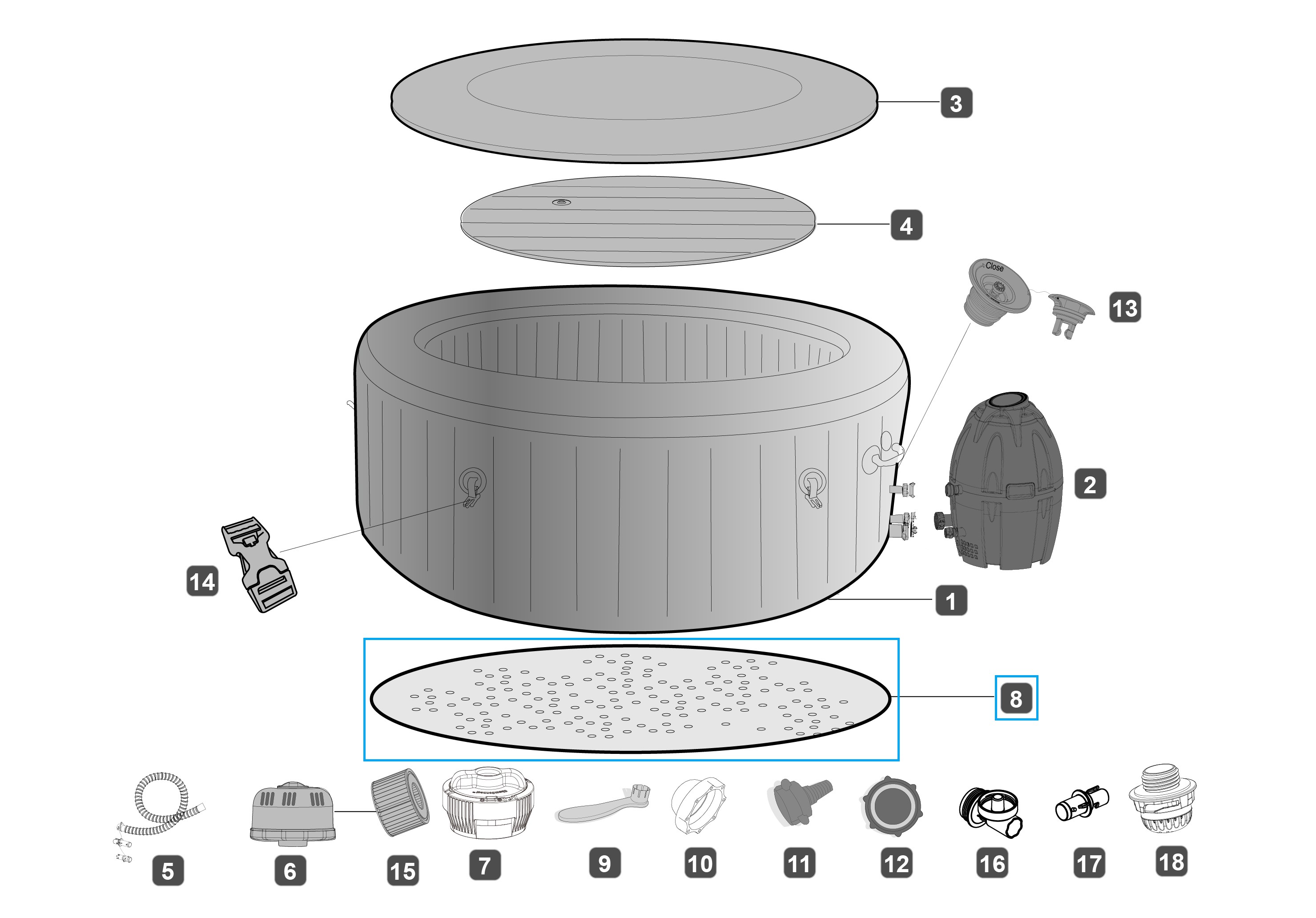 Bestway 77" x 28"/1.96m x 71cm SPA Ground Mat Bestway 77" x 28"/1.96m x 71cm SPA Ground Mat